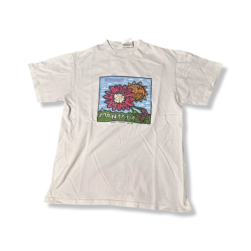 Oneita T-Shirt Women Small White Excellent Montana Bitterroot Vintage 1996 Tee